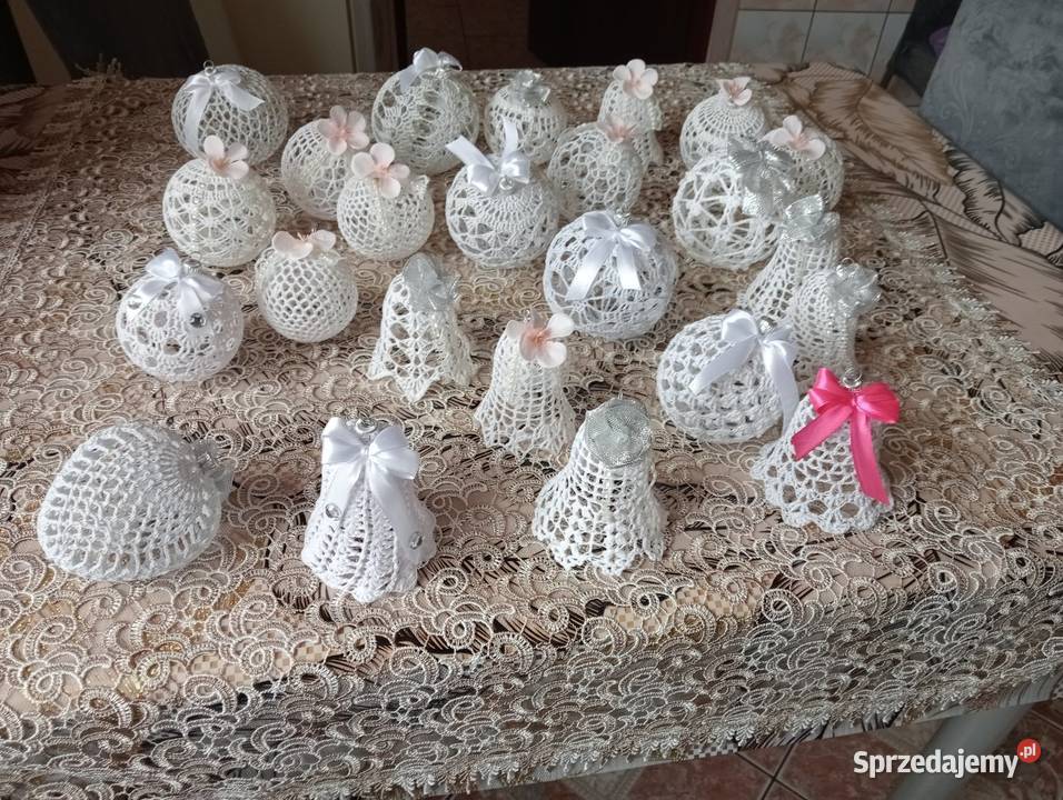 Ozdoby choinkowe ręcznie szydełkowane mazowieckie