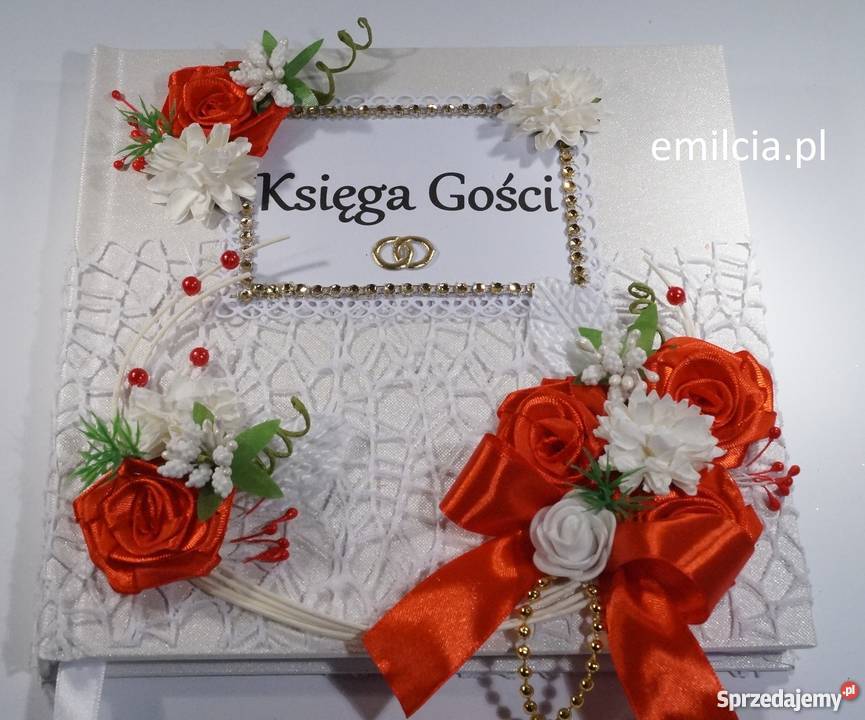 Księga Gości Album kolor Czerwień Biel Zieleń Ozdoby sprzedam