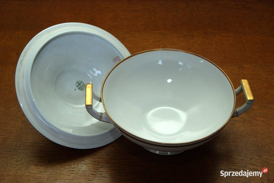 Hutschenreuter Waza z pokrywą porcelana zdobiona Kalinowo