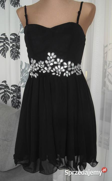 Czarna sukienka ax paris kamienie 10 m s czarny Spódnice i sukienki Lubartów