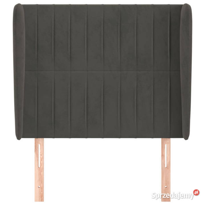 Zagłówek uszak ciemnoszary 83x23x118128 aksamit Warszawa
