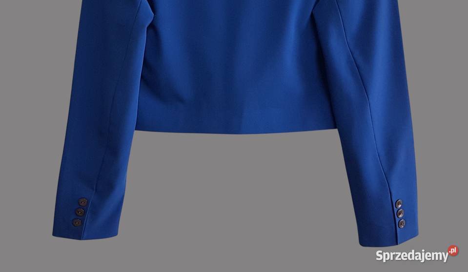 Damski elegancki niebieski żakiet z długim Chrzanów