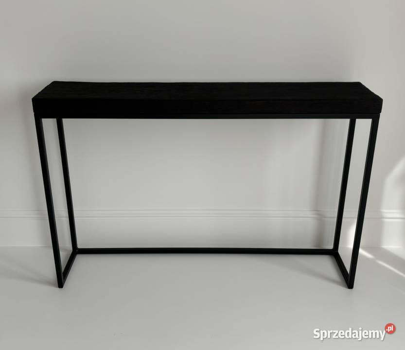 Konsola loft dębowy czarny blat Shou Sugi Ban Goleniów