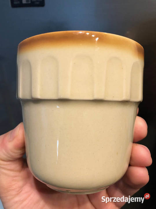 Kubki barowe PRL Tułowice koloru beżowego zestaw Kielce