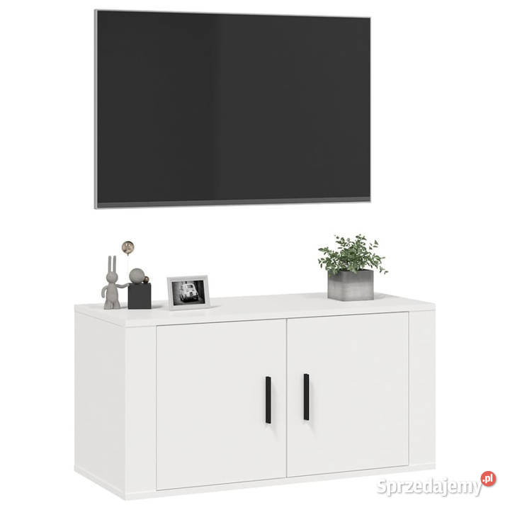 Wisząca szafka telewizyjna biała 80x345x40 Warszawa