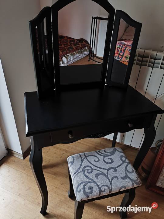 Toaletka trzy lustra drewno czarna róża wzór z mazowieckie