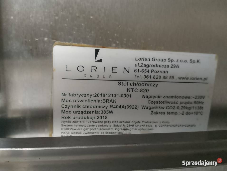 Stół chłodniczy 2 drzwiowy agregat na dole V 240 Gastronomia sprzedam