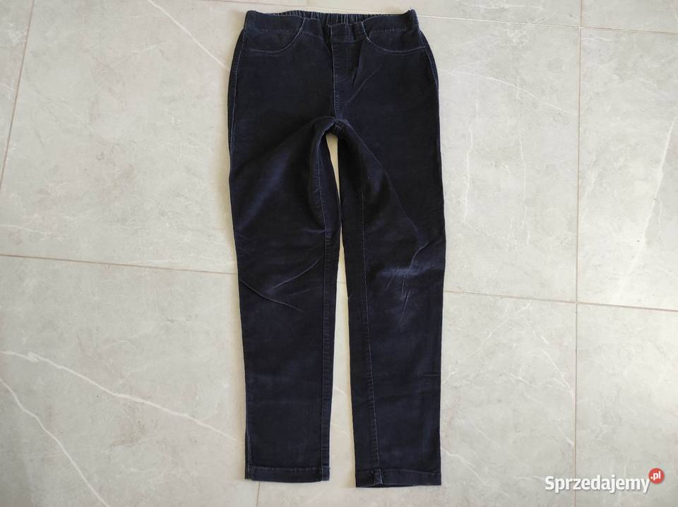 Authentic spodnie damskie sztruksowe na gumce 42 niebieski Moda i Styl Płock