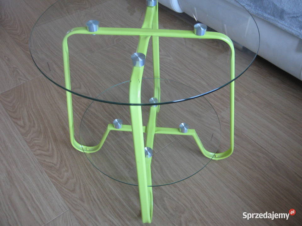 Stolik kawowy z dwoma szklanymi blatami i 50cm Olsztyn sprzedam