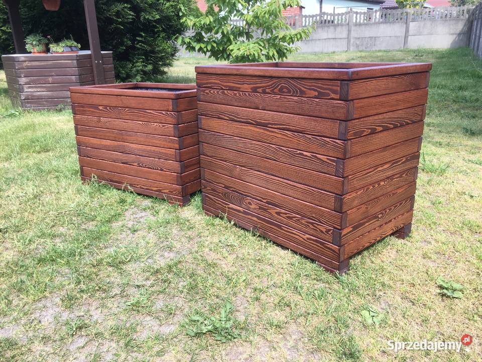Donica drewniana donica ogrodowa doniczki mazowieckie Warszawa