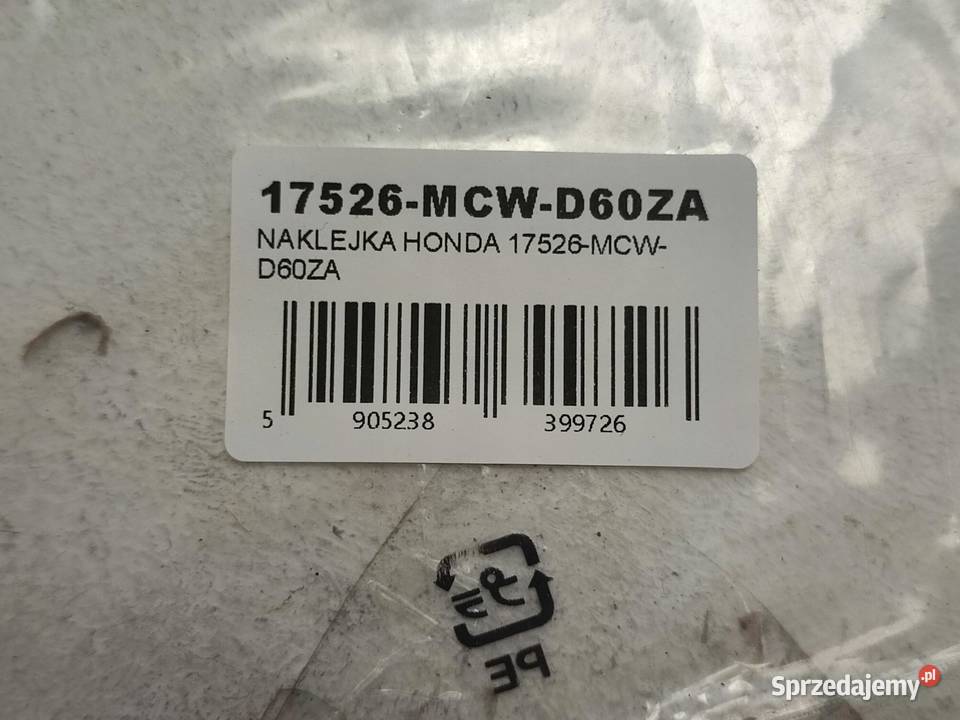 NAKLEJKA HONDA NA BAK PR STR HONDA VFR800 2004