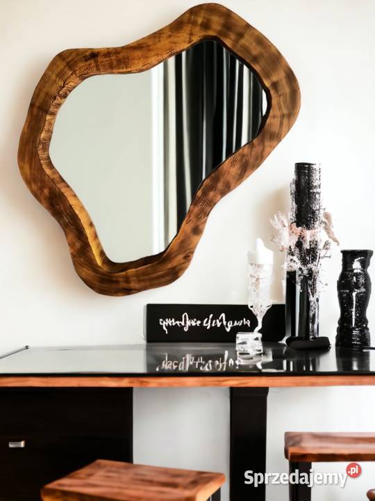 lustro do sypialni okrągłe drewniane Rzeszów
