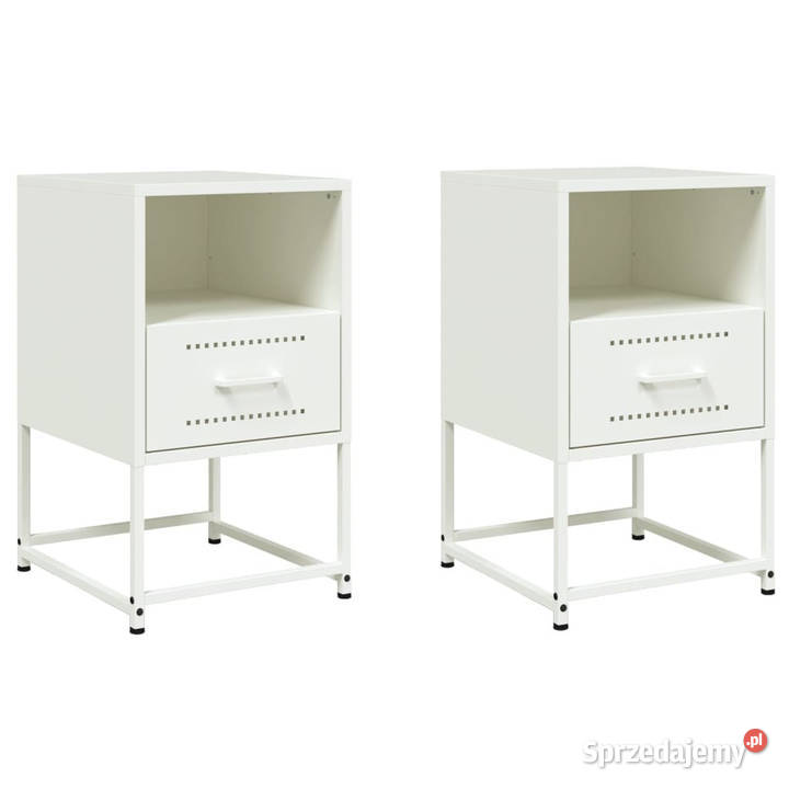 Szafki nocne 2 białe 36x39x605 stal WM846565 Warszawa