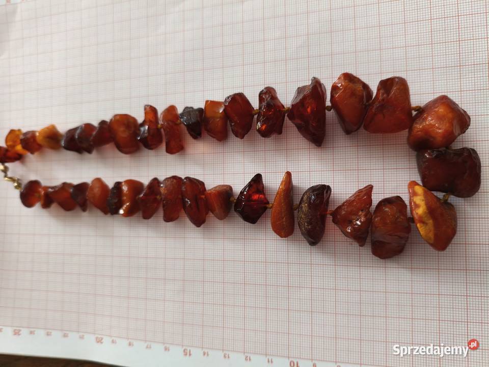 Naszyjnik bursztyn surowy Vintage Białystok