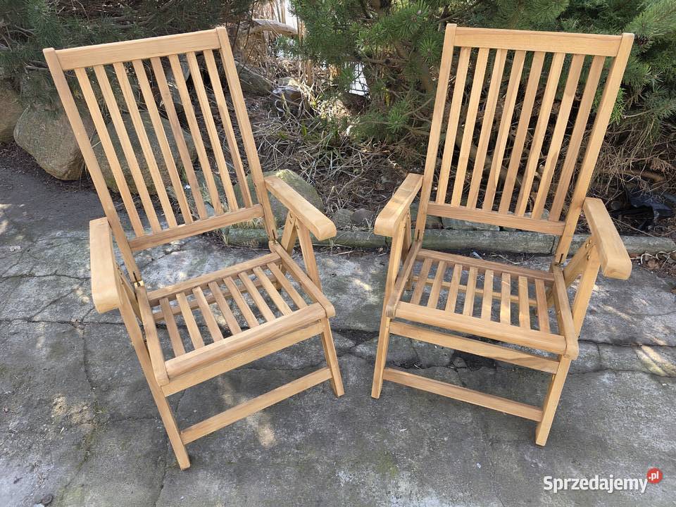 2 x Krzesło ogrodowe regulowane oparcie drewno lubuskie sprzedam