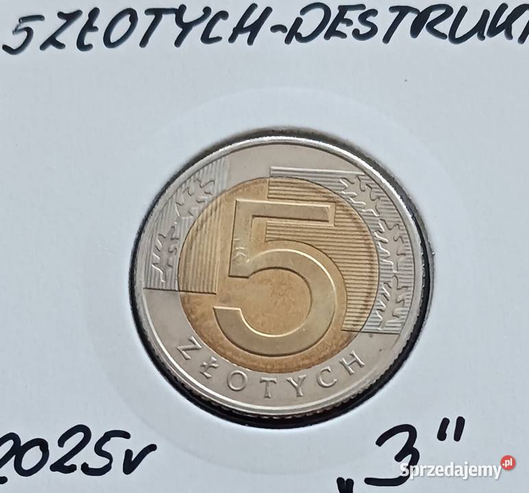 5 Złotych 2025 r 3 Błąd mennicy Konin sprzedam