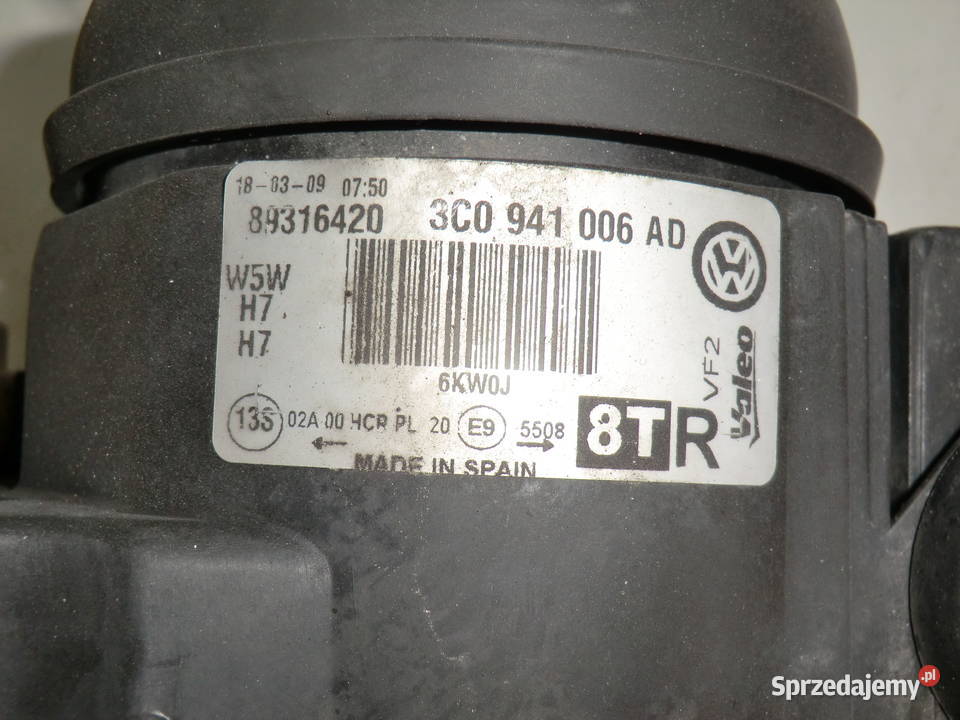 LAMPA PRAWA PRZEDNIA VW PASSAT B6 3C0941006AD osobowe małopolskie Krzeszowice