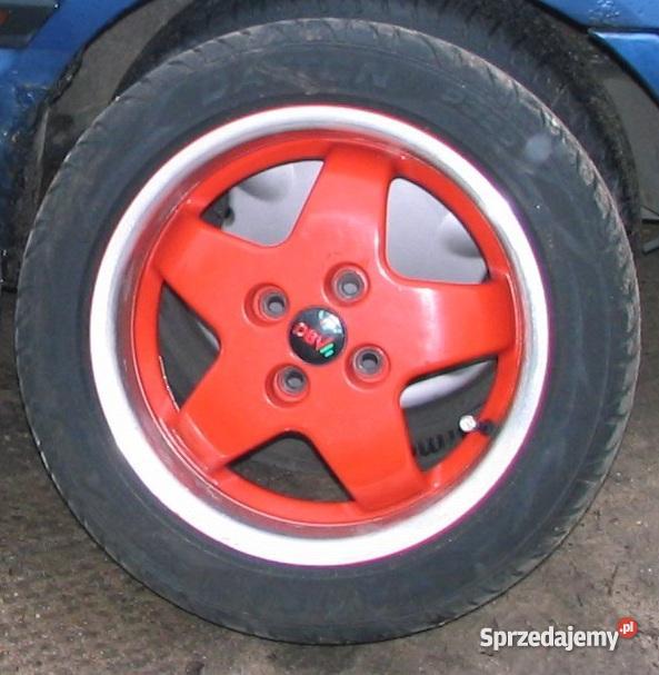 CZERWONE ALUFELGI DBV 15 4 sztuki z oponami letn Poznań