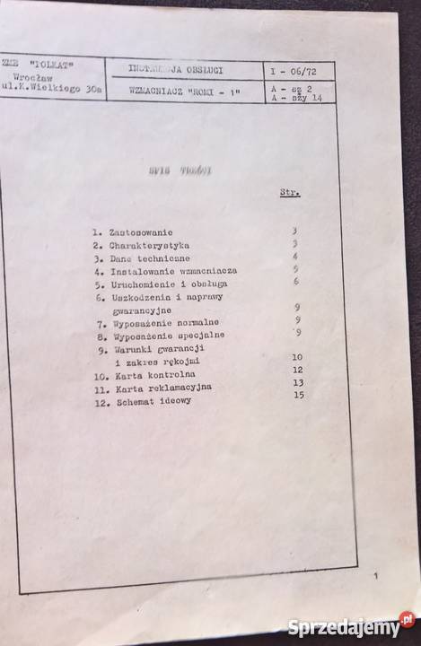 Instrukcja Obsługi Wzmacniacza Romi 1 z Wrocław