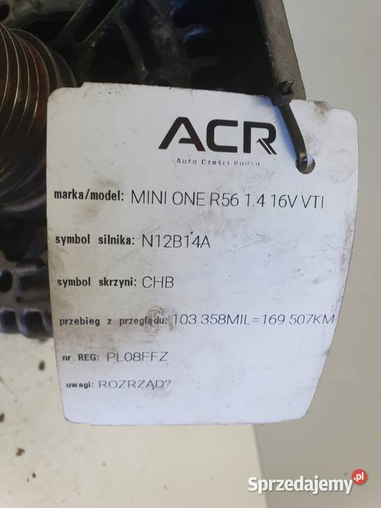 ALTERNATOR Mini One R56 14 16V VTi 0121615027 Chełm sprzedam