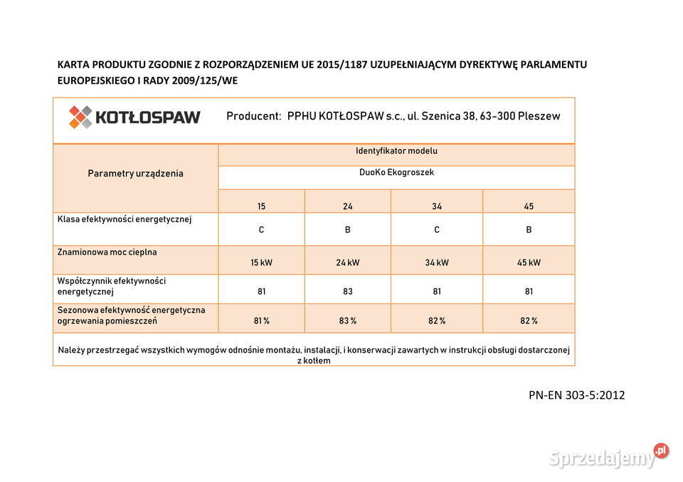 Kocioł DUOKO ekogroszek 5 klasa ECOdesign 45 kW