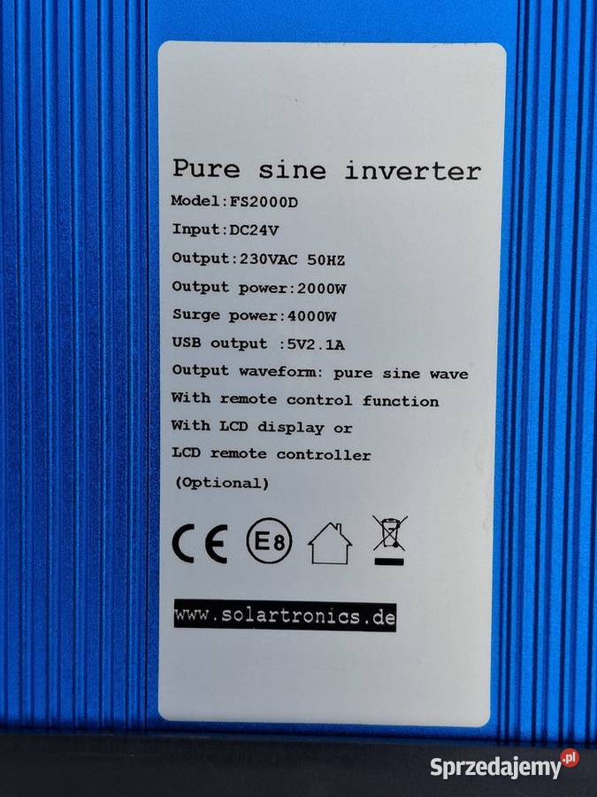 PRZETWORNICA NAPIĘCIA SOLARTRONICS FS2000D 24V Bieleń