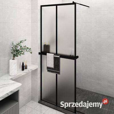 Ścianka prysznicowa z półką czarna 80x195 ESG i Warszawa