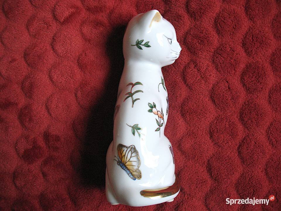 Kot Andrea z motylami porcelana 18 x 9 x 65 mazowieckie