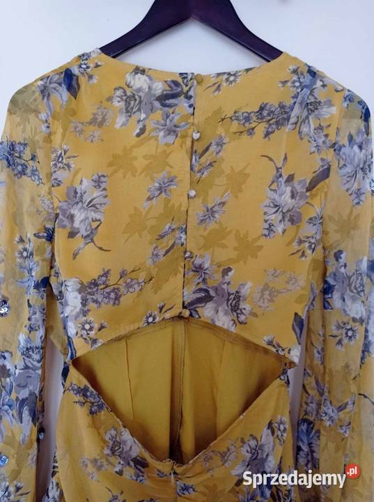 Musztardowa sukienka mini marki ASOS Hajnówka