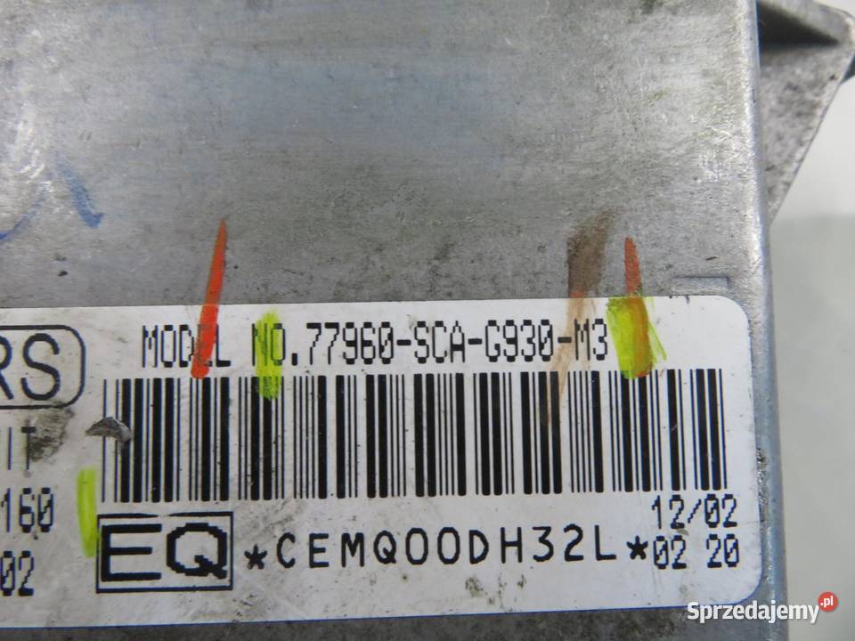 MODUŁ AIRBAG HONDA CRV II 77960SCAG930M3