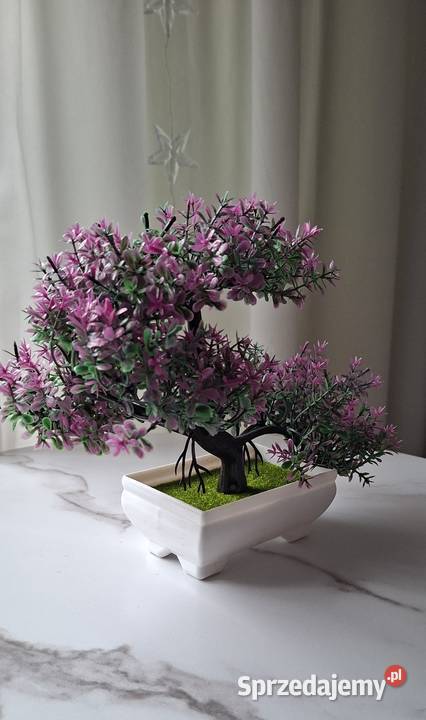 Sztuczne drzewko Bonsai z doniczką miniaturka Sztuczne kwiaty i owoce mazowieckie Małkinia Górna