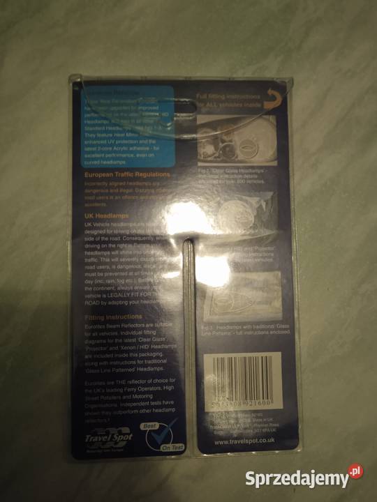 Naklejka na przednie lampy z UK na Eu Czarna Białostocka