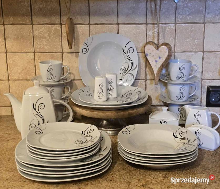 Zestaw obiadowy 38 el Talerze i talerzyki Kamienica sprzedam