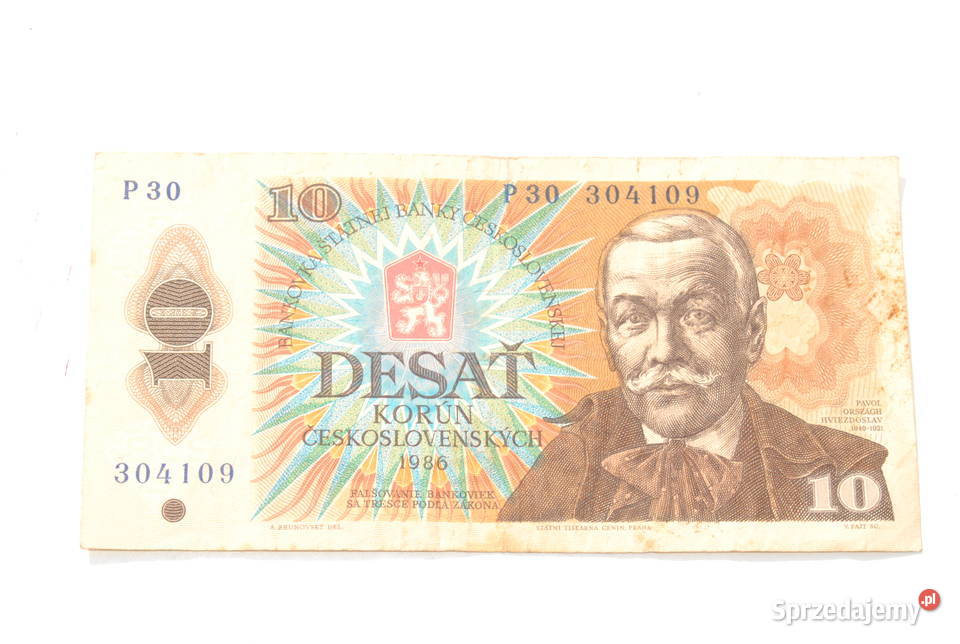 Stary banknot 10 koron Czechosłowacja 1986 antyk Cieszyn sprzedam