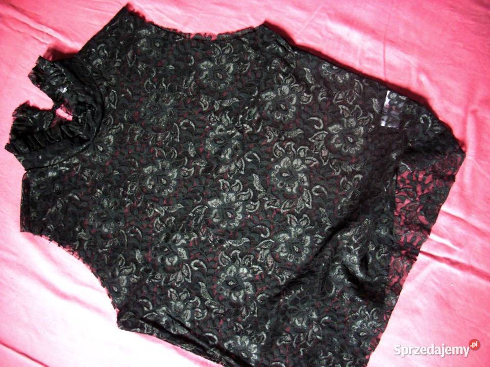 Top Shop Koronkowa czarna bluzka 38 40 Nowy Sącz