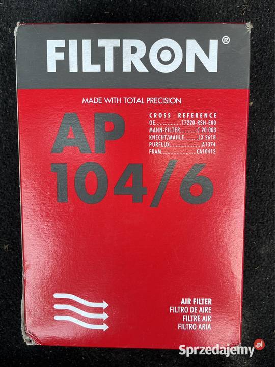Filtr powietrza Honda Civic AP 1046 Filtry powietrza Dąbrowa Górnicza sprzedam