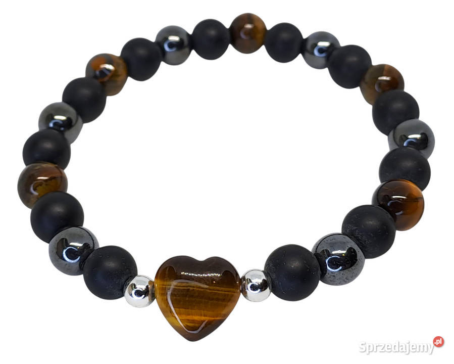 Bransoletka z tygrysiego oka TYGRYSIE OKO serce mazowieckie Warszawa