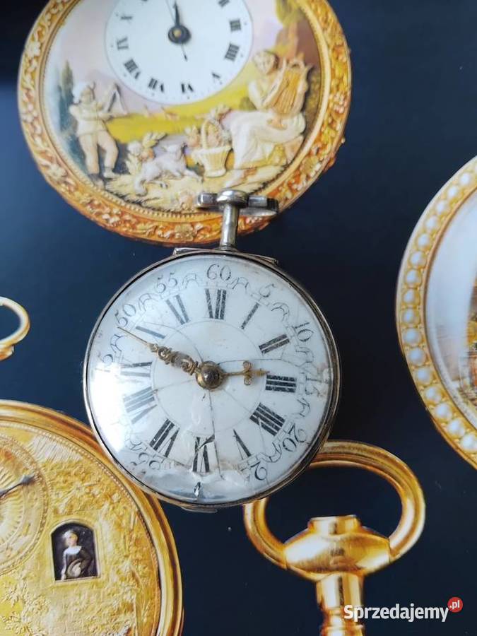 J Miller Srebrny zegarek kieszonkowy 1760 Wagowo