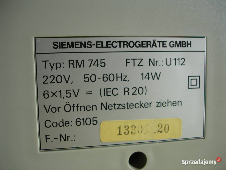 Radiomagnetofon SIEMENS CLUB RM745 Zielona Góra