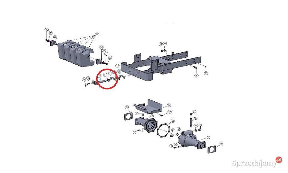 Tuleja dystansowa 32 x 20 x 10 mm kołnierz Części i osprzęt rolniczy
