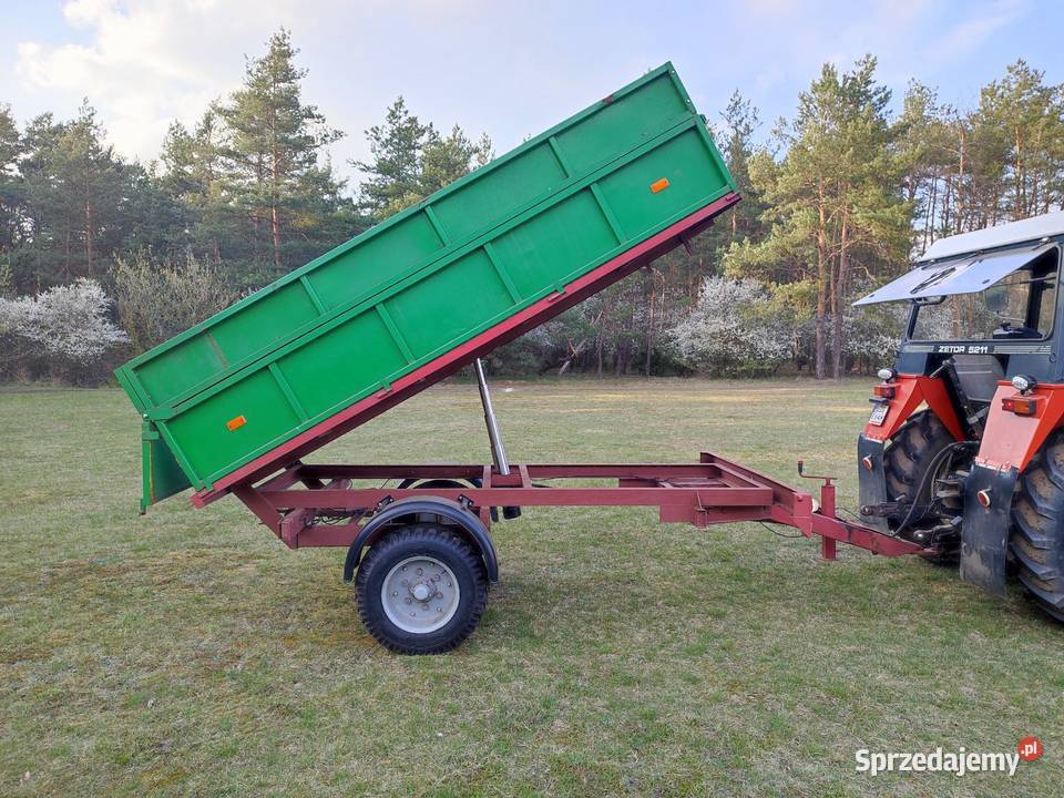 Przyczepa rolnicza jednoosiowa wywrotka nieuszkodzony łódzkie Głowno