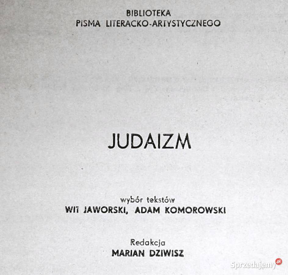 Judaizm wybór tekstów Wit Jaworski Adam