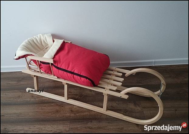 SANKI DREWNIANE baranie rogi śpiwór polar PCHACZ