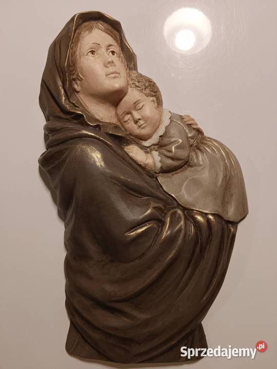 Madonna z Dzieciątkiem płaskorzeźba ręcznie Warszawa