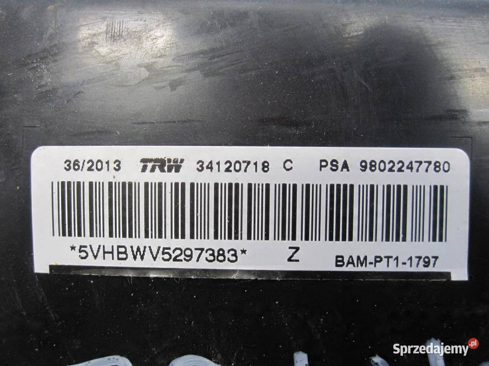 PEUGEOT 208 I 13r AIRBAG poduszka pasażera lewa Poduszki powietrzne sprzedam