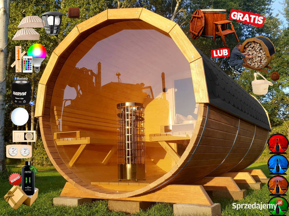 SAUNA Ogrodowa 400 OKNO 100 Beczka 500L Nowy Targ sprzedam