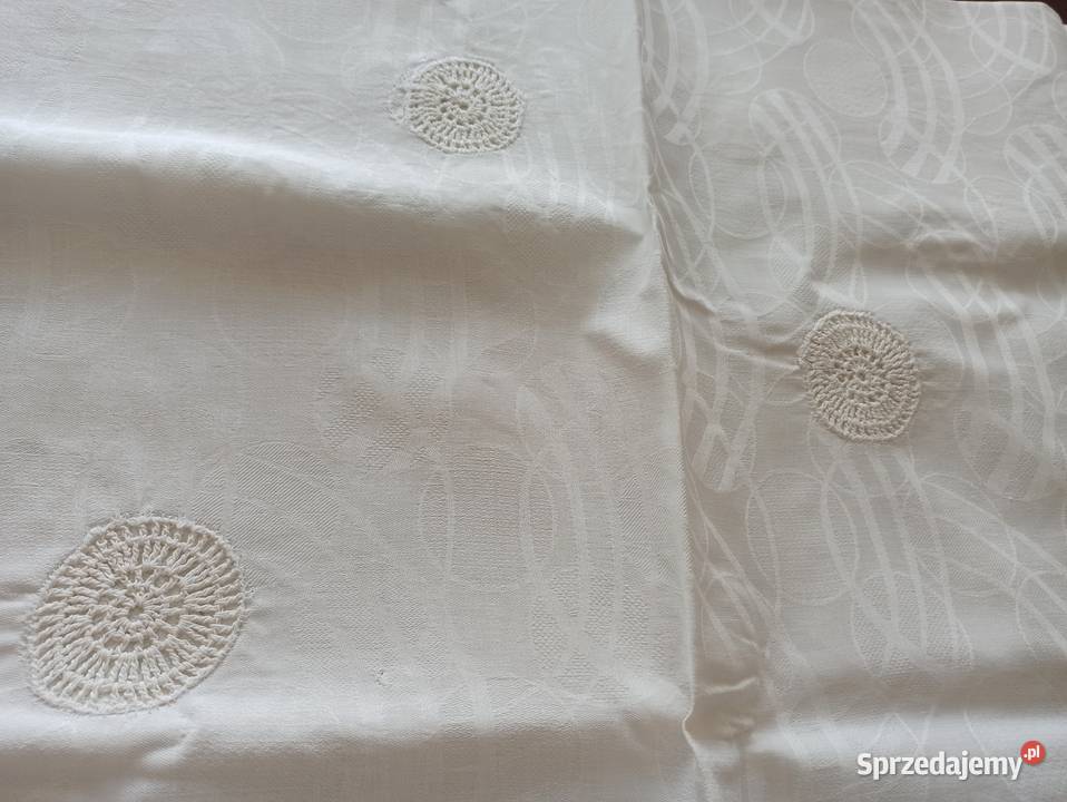 Obrus biały 100 bawełna PRL 180X130 podlaskie Białystok