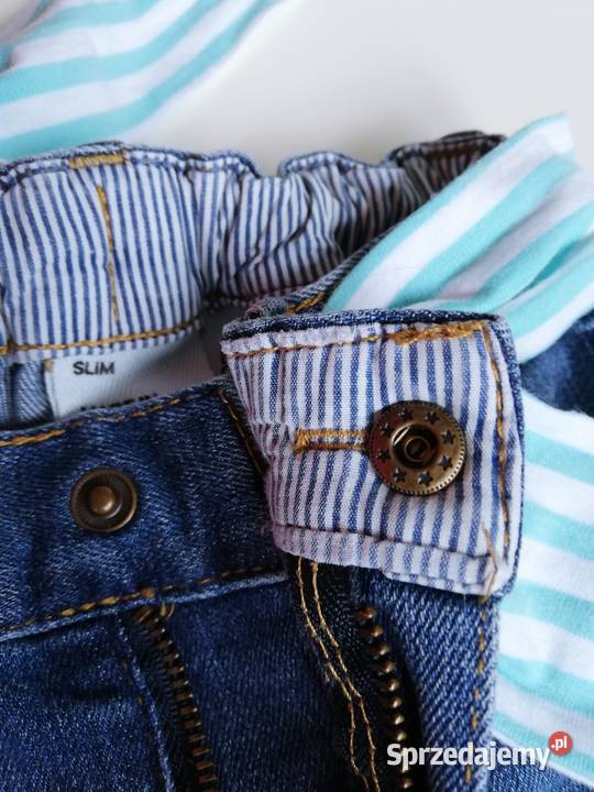 Jeansy skinny dziewczynki HM z kokardką 68 Katowice