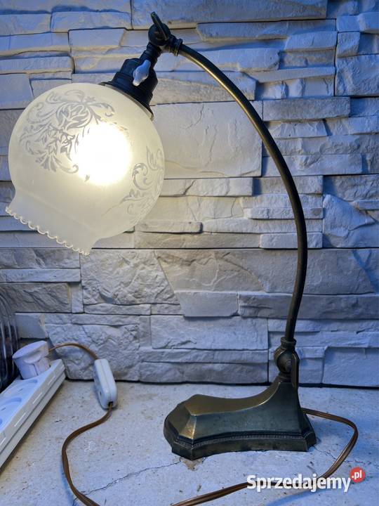 Antyk lampka z brązu XIX w ruchoma i sprawna Antyki Bystrzyca Kłodzka