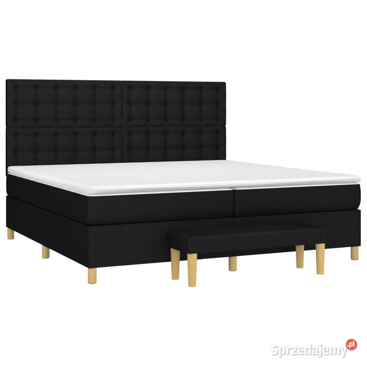 Łóżko kontynentalne z materacem czarne tkanina 128cm sprzedam